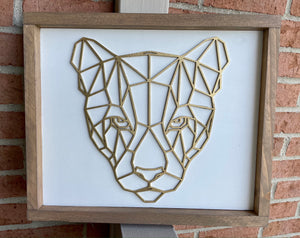 3D Geometric Animal Wall Art - w/frame