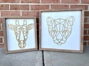 3D Geometric Animal Wall Art - w/frame