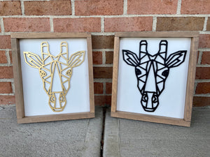 3D Geometric Animal Wall Art - w/frame