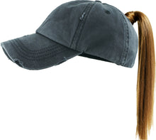 Load image into Gallery viewer, Women&#39;s &quot;Ponytail&quot; Baseball Hat - Multiple Leather Patches + Colors Available!
