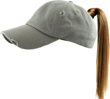 Load image into Gallery viewer, Women&#39;s &quot;Ponytail&quot; Baseball Hat - Multiple Leather Patches + Colors Available!
