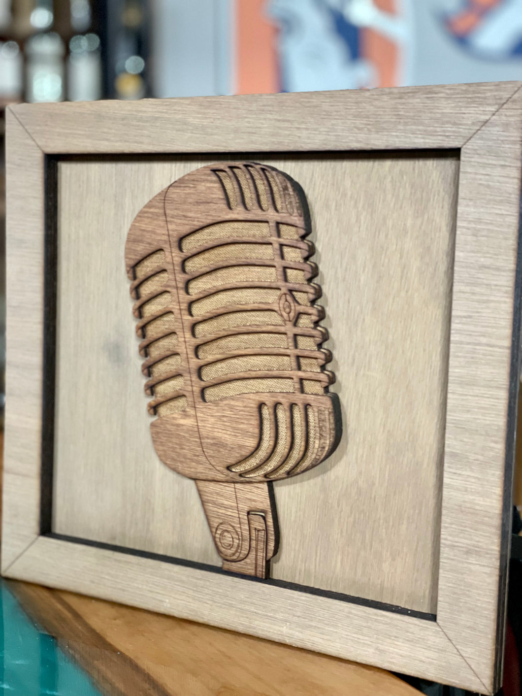 3D multi-layered Vintage Microphone replica