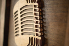 Load image into Gallery viewer, Vintage Microphone Wood Replica 3D + Multi-layered w/Custom Engraving
